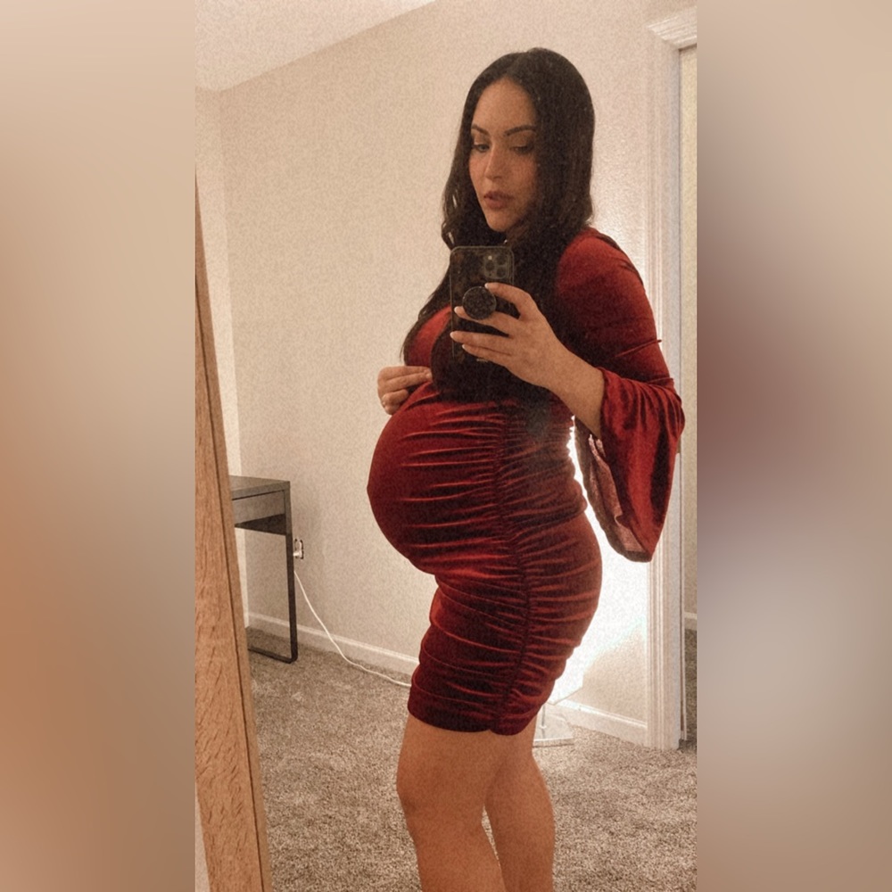 Maternity velvet dress